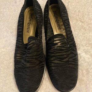 Yves Saint Laurent Black Shear Pattern Loafers size 10 M in great condition.